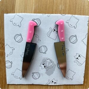 Pinup Couture Pink and Silver Knife Earrings